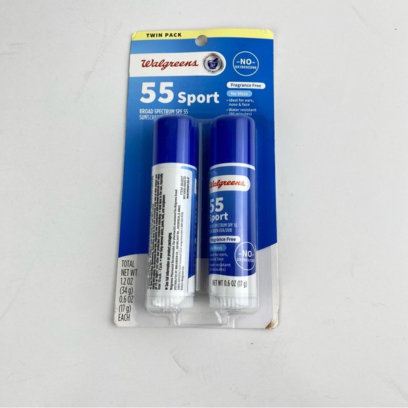 Walgreens 55 Sport Sunscreen Stick, Fragrance Free, 0.6 oz/ 17 g - Picture 1 of 2